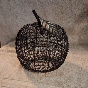 Black Wire Apple Sculpture